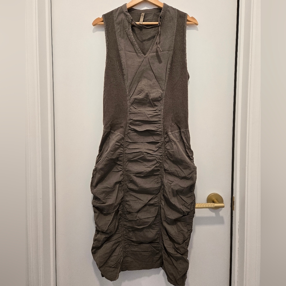 XCVI Dark OLIVE GREEN KHAKI Midi Dress